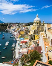 View of the island of Procida with its colourful houses