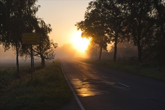 Sunrise with morning mist