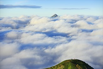View of cloud cover from the summit of Shiroumadake