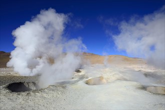 Fumaroles at the highest geothermal field in the world