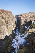 Canyon of Glymur Waterfall