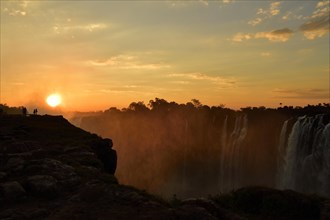 Victoria Falls at sunset