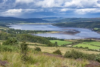View from viewpoint Struie Hill to the estuary Dornoch Firth