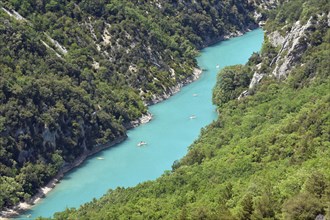 Boats at the mouth of Verdon Gorge