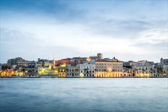 City view at dusk