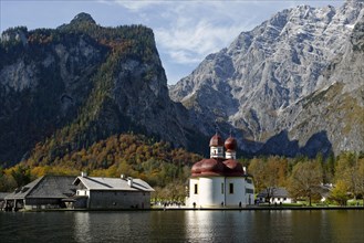 Pilgrimage church St. Bartholoma on the Konigssee lake