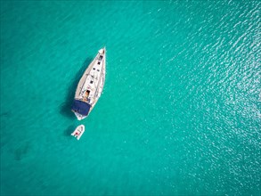 White yacht landing on Adriatic Sea