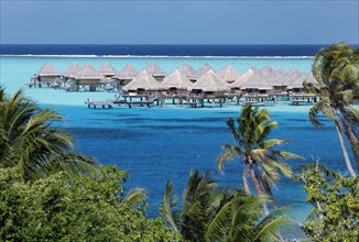 Bungalows in the turquoise sea