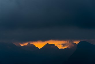 Dramatic clouds above Lechtal mountains