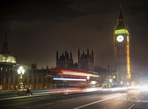 Palace of Westminster with Big Ben at night