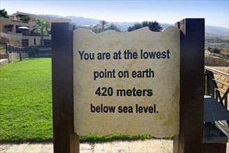 Sign lowest point on earth
