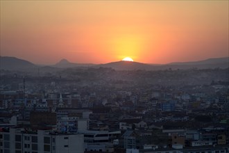 Sunset over capital city Antananarivo