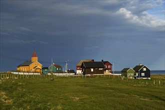 Village with church