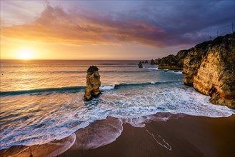 Sunrise on the beach Praia da Dona Ana