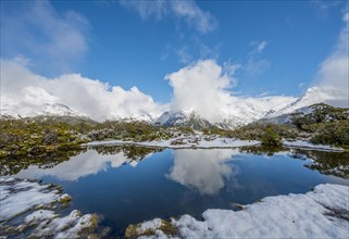 Snow on summit of Key Summit