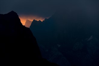 Dramatic clouds above Lechtal mountains