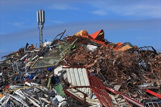 Scrap metal in a recycling plant