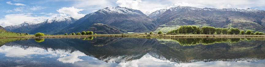 Mountain range reflected in a lake