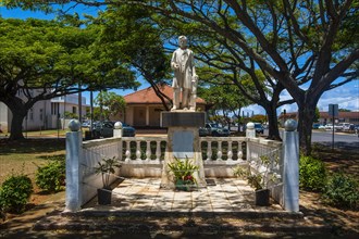 Captain James Cook statue in Lihue park on the island of Kauai