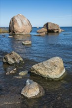 Boulders on shore