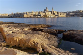 View from rock bank of Valletta