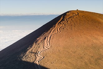 Footpath leading up a volcanc cone on Mauna Kea