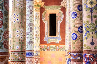 Window with columns on balcony of Palau de la Musica