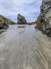 Bay of Kynance Cove at low tide
