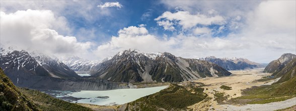 View on Hooker Valley from Sealy Tarns track