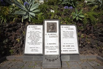 Monument to the poet Almeida Garrett in the municipal park