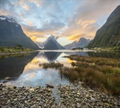 Mitre Peak reflecting in the water