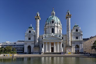 Resselpark with baroque Karlskirche