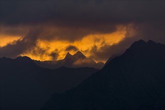 Dramatic clouds above Lechtal mountains