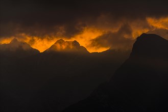 Dramatic clouds above Lechtal mountains