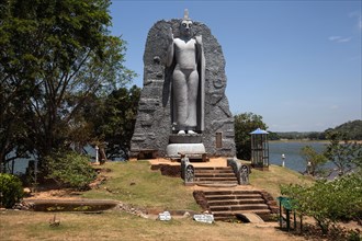 Buddha statue at lakeside