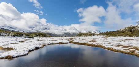 Mountain lake at the summit of Key Summit