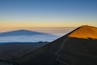 Mauna Kea in evening light casts a shadow