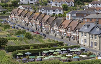 Beer garden and terraced houses