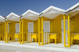 Yellow beach huts