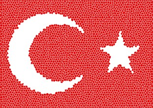 Turkish flag as a mosaic