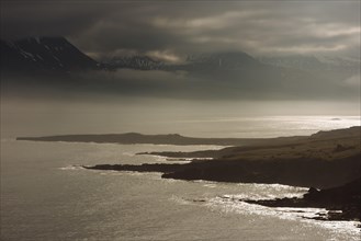 Dark clouds over the mountains