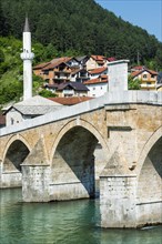 Historic ottoman bridge over Neretva river