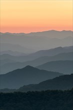 Blue Ridge Mountains from the Blue Ridge Parkway at sunset