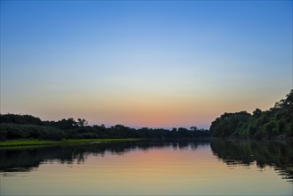 River landscape with Rio Negro at sunset