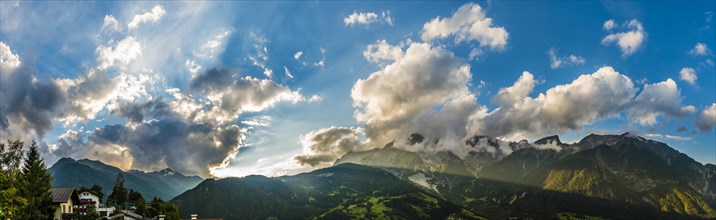 Alpine panoramay with cloud sky