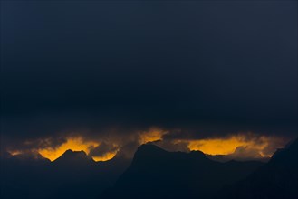 Dramatic clouds above Lechtal mountains