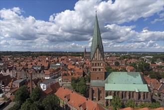View from the former water tower to the old town with St. Johanniskirche