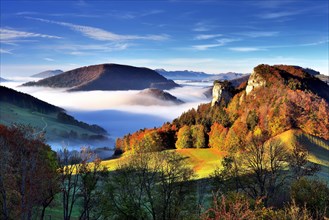 Mountain Ankenballen with sea of fog