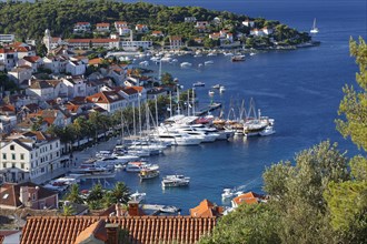 View of the harbor and city of Hvar