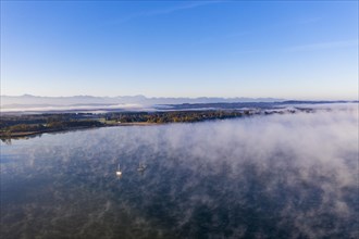 Morning fog over Lake Starnberg